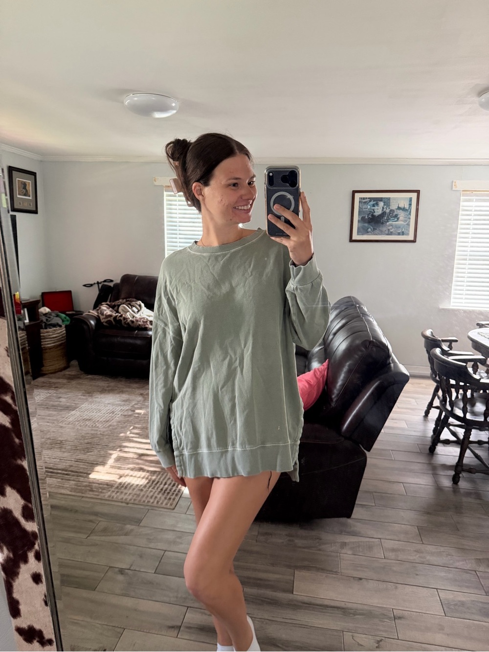 Old Navy Women's Light Sage Green Pullover Sweatshirt